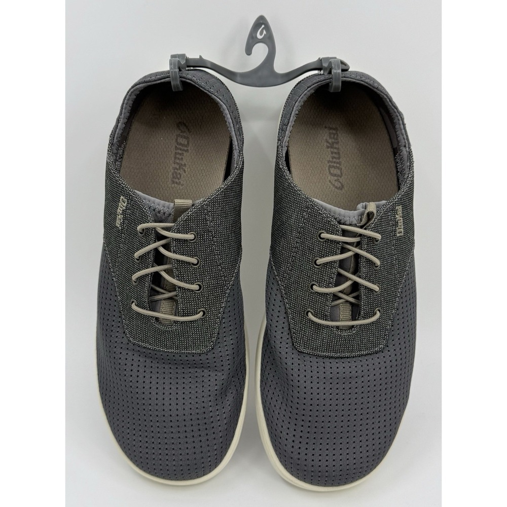 OLUKAI Nohea Moku Boat Shoes Men's Size US 9 in‎ Charcoal/Clay NWOB